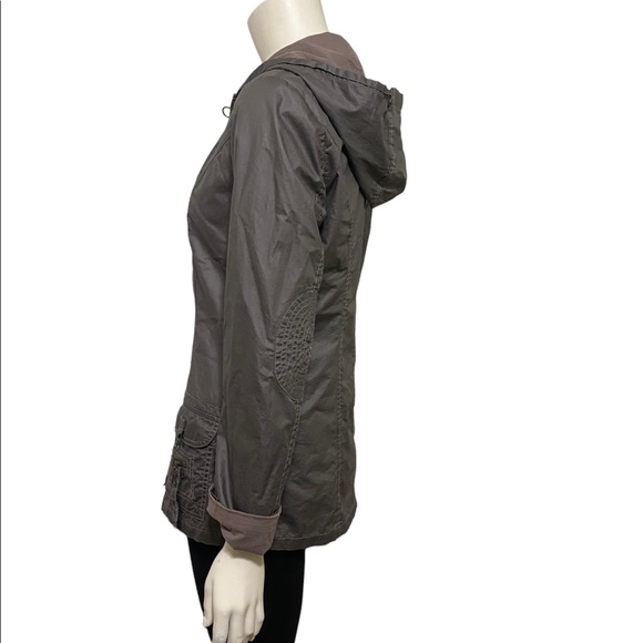 MUR MUR Taupe Brown Hooded Lightweight Utility Jacket - M - Picture 5 of 9